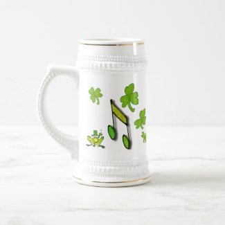 Irish Prince Cute Cartoon Frog Shamrock Stein mug