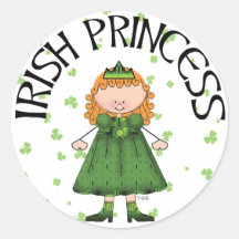 Irish Princess Round Stickers