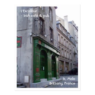 Irish Pub in St. Malo, France Postcard