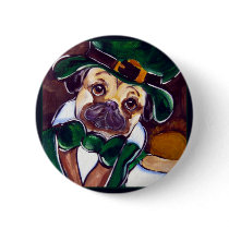 Irish Pug Pinback Buttons