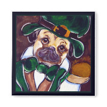 Irish Pug magnets by Art_by_Joanne Irish Pug magnets