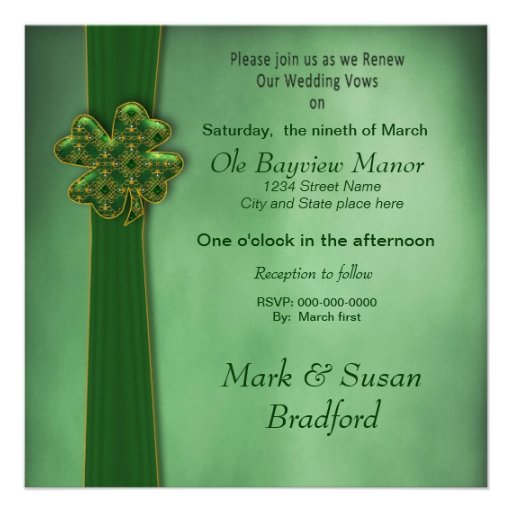 IRISH RENEWING WEDDING VOWS INVITATION