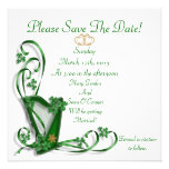 Irish Save the date for Wedding, Harp Personalized Invite