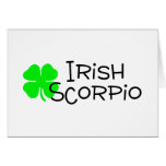 Irish Scorpio with Clover Greeting Card