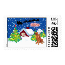 Irish Setter Believe In Santa postage