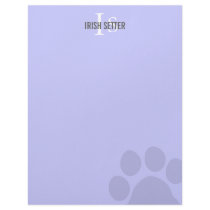 Irish Setter Breed Monogram Customized Letterhead