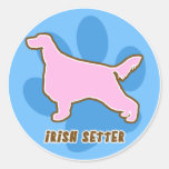 Irish Setter de moda Etiqueta Redonda