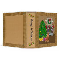 Irish Setter Puppy's 1st Christmas Scrapbook binders