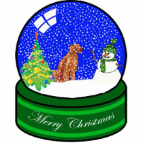 irish setter snow globe photo sculptures