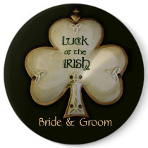 Irish Shamrock Bride and Groom Button - Customized by perfectpostage Irish Shamrock Bride and Groom Button - Customized
