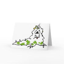Irish Shamrock Cartoon Slug Monster cards