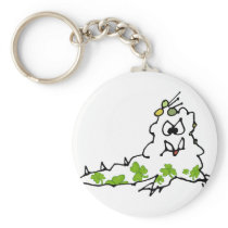 Irish Shamrock Cartoon Slug Monster keychains