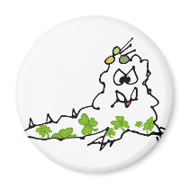 Irish Shamrock Cartoon Slug Monster magnets