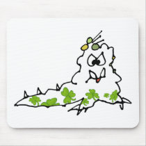 Irish Shamrock Cartoon Slug Monster mousepads