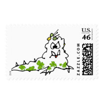 Irish Shamrock Cartoon Slug Monster stamps