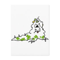 Irish Shamrock Cartoon Slug Monster postcards