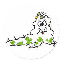Irish Shamrock Cartoon Slug Monster stickers