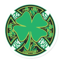 Irish Shamrock Cross stickers