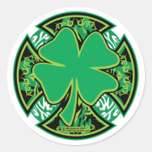 Irish Shamrock Cross Sticker