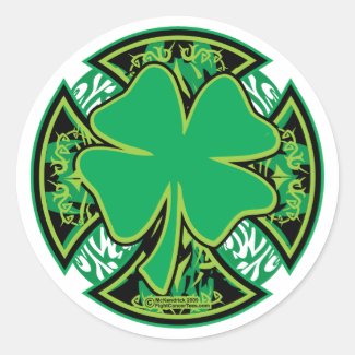 Irish Shamrock Cross Sticker