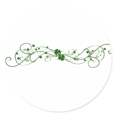 Irish Shamrock design Round Stickers