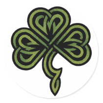 Irish Shamrock Gift Round Sticker
