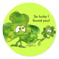 Irish Shamrock Luck Cartoon Sticker