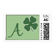 Irish Shamrock Monogram A stamp