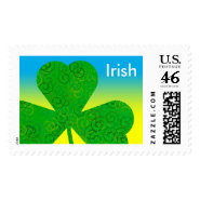 irish shamrock - postage stamp
