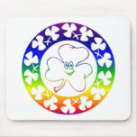 Irish Shamrock Rainbow Wreath Mouse Mat