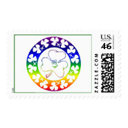 Irish Shamrock Rainbow Wreath stamp