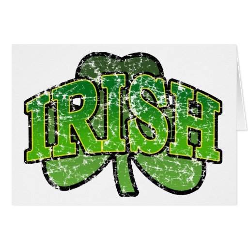 Irish Shamrock Retro Greeting Card