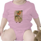 infant_creeper - Young Irish girl with pretty hat and basket of shamrocks. This vintage design has been hand retouched. More matching gift items, including stamps and cards, in my store.: Sizes  Available colors: pink