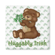 Irish Shamrock Teddy magnet