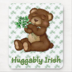 Irish Shamrock Teddy mousepad