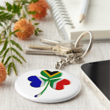 Irish Shamrock with South African Flag Keychains