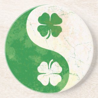 Irish Shamrock Yin Yang Coaster