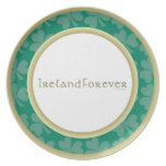 Irish Shamrocks Gold Trimmed Plate