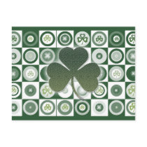 Irish shamrocks greeting postcards