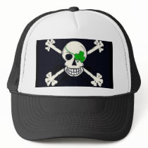 Irish Skull Jolly Roger Trucker hats