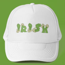 IRISH spelled out in PUKE hats by Shamrockz IRISH spelled out in PUKE hats