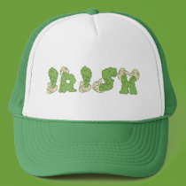 IRISH spelled out in PUKE hats by Shamrockz IRISH spelled out in PUKE hats