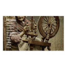 Irish Spinner and Spinning Wheel. Co. Galway, Irel Business Cards
