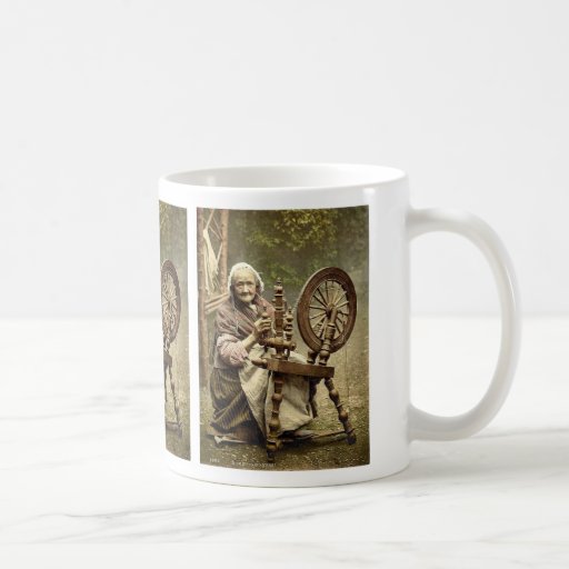 Irish Spinner and Spinning Wheel. Co. Galway, Irel Coffee Mug Zazzle