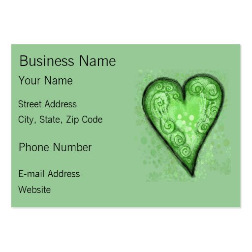 Irish Spiral Heart Business Card (front side)