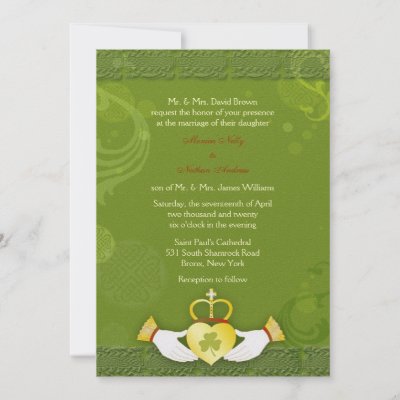 Perfect wedding stationery design for your Celtic or St Patrick's Day 