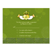 Irish St. Patrick's Day Wedding RSVP (4.25x5.6) Postcard