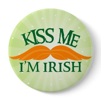 Irish-Stache Button