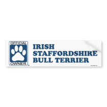 Irish Staffordshire Bull Terrier Blue bumper stickers by GenuineDogOwner Irish Staffordshire Bull Terrier Blue bumper stickers