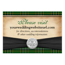Irish Tartan Claddagh Wedding Website Insert Card business cards